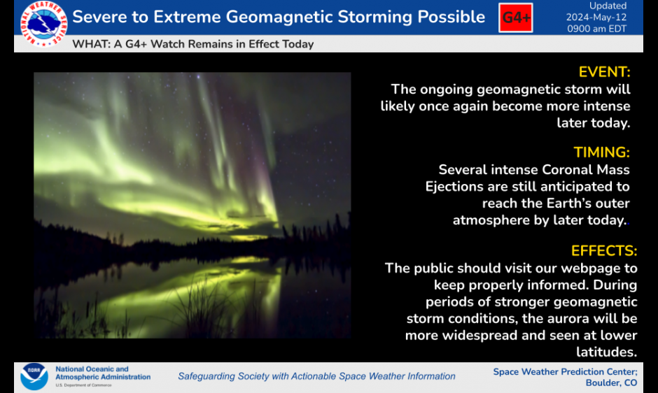 Severe To Extreme Geomagnetic Storming Is Possible Again Later Today ...